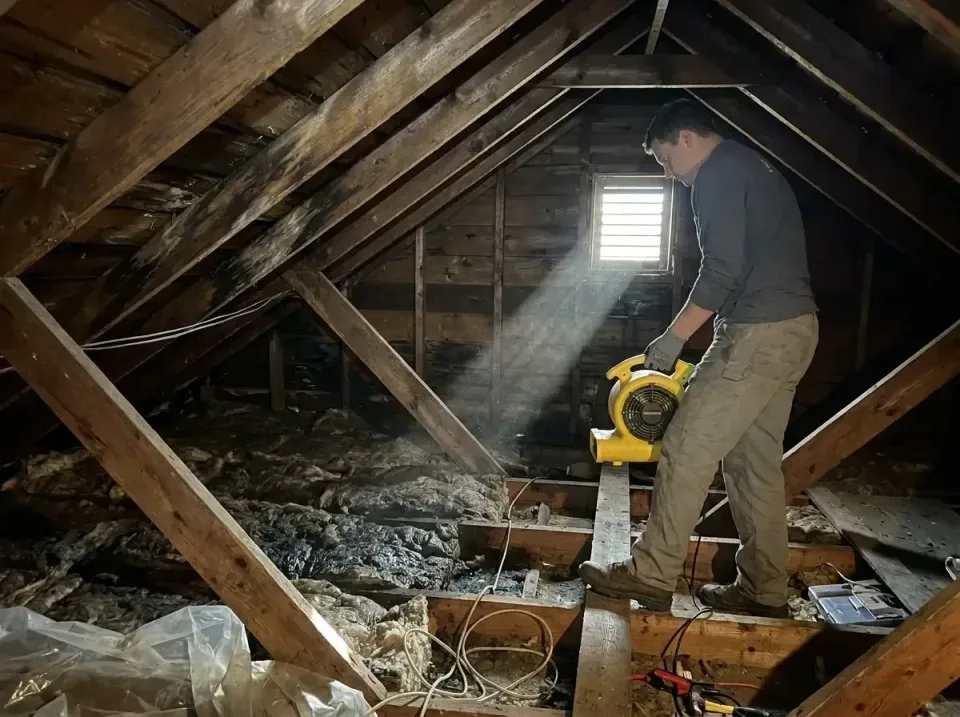 attic-water-damage-drying-proc-007 — frequently asked questions, Emergency Water Extraction & 24/7 Flood Response in Wallbur…